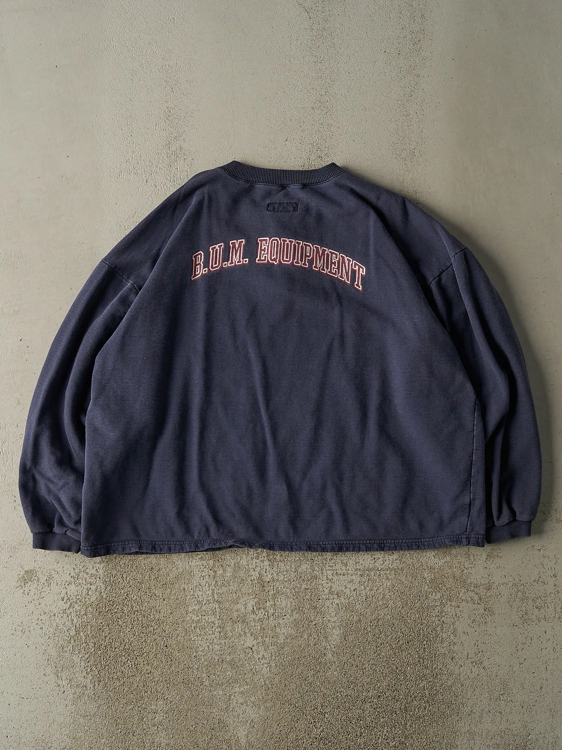 Vintage 90s Navy Blue Quarter Button Crewneck (XXL) sold by Rebalance Vintage product image thumbnail 2