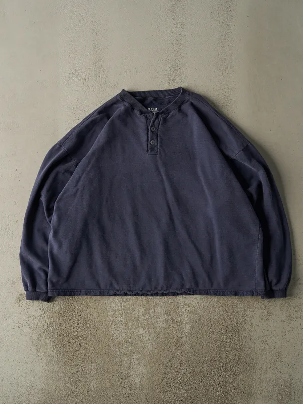 Vintage 90s Navy Blue Quarter Button Crewneck (XXL) sold by Rebalance Vintage