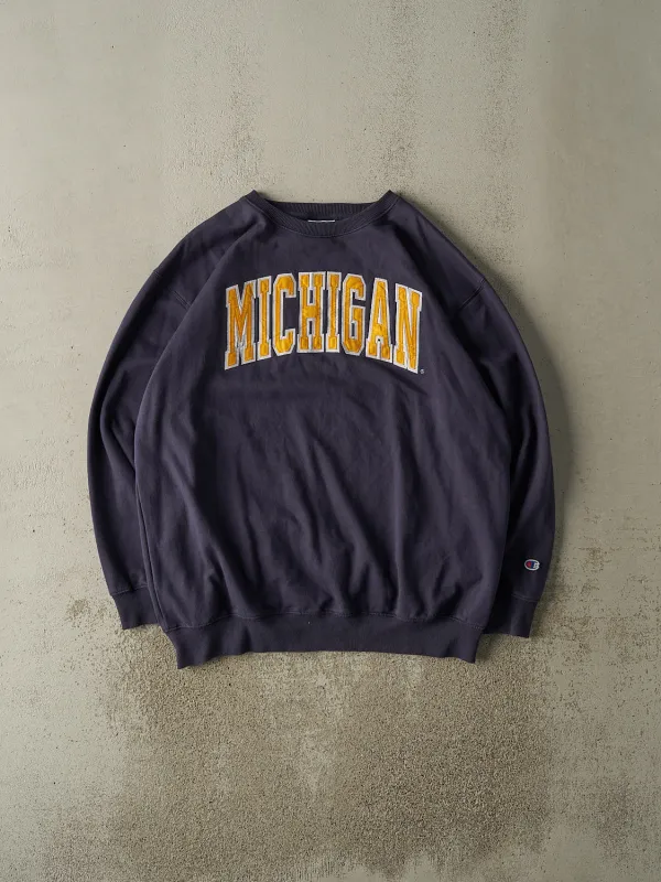 Vintage 90s Navy Blue University Of Michigan Crewneck (XXL) sold by Rebalance Vintage