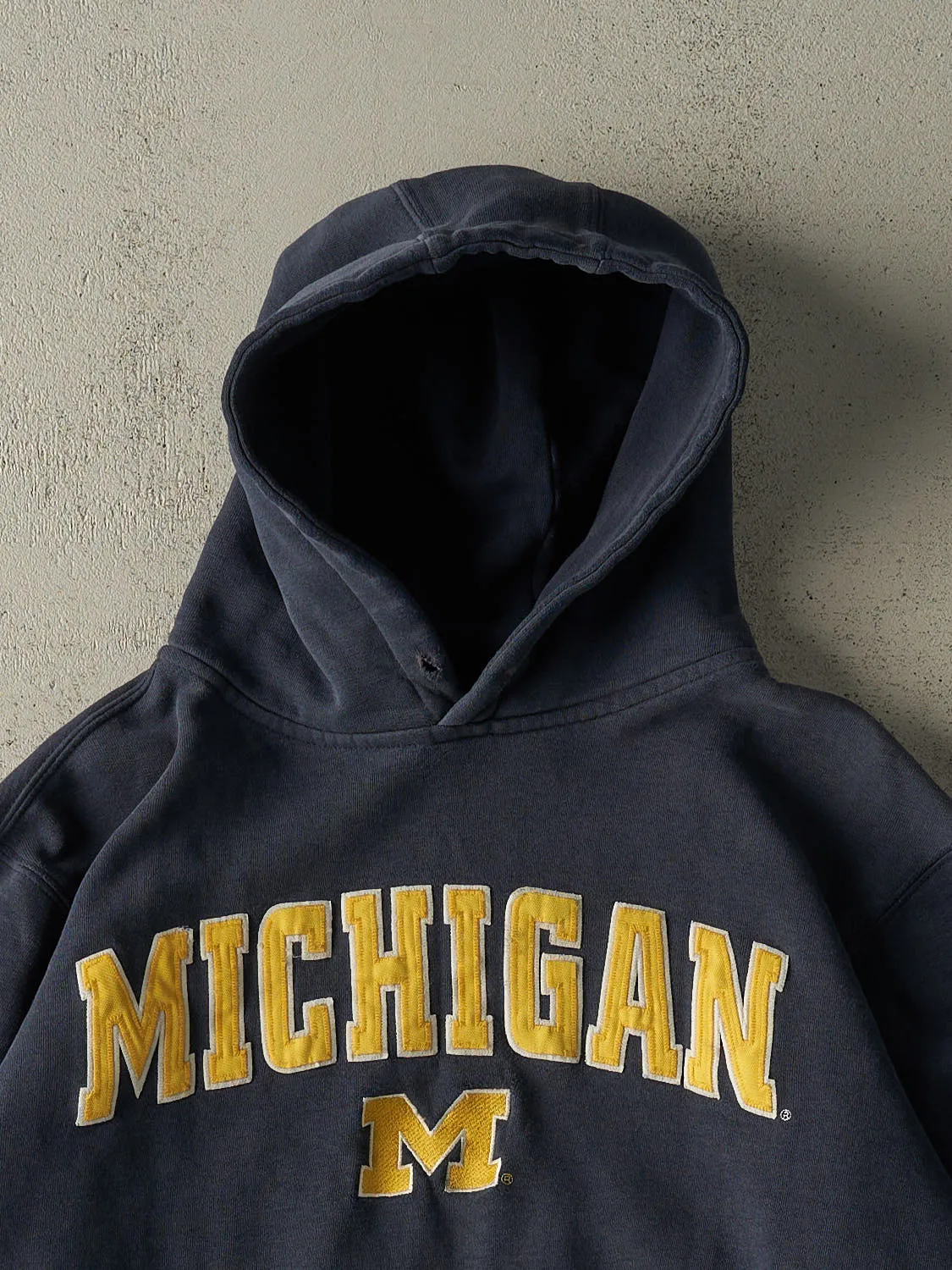 Vintage Y2K Navy Blue University Of Michigan Embroidered Hoodie (M) sold by Rebalance Vintage product image thumbnail 2