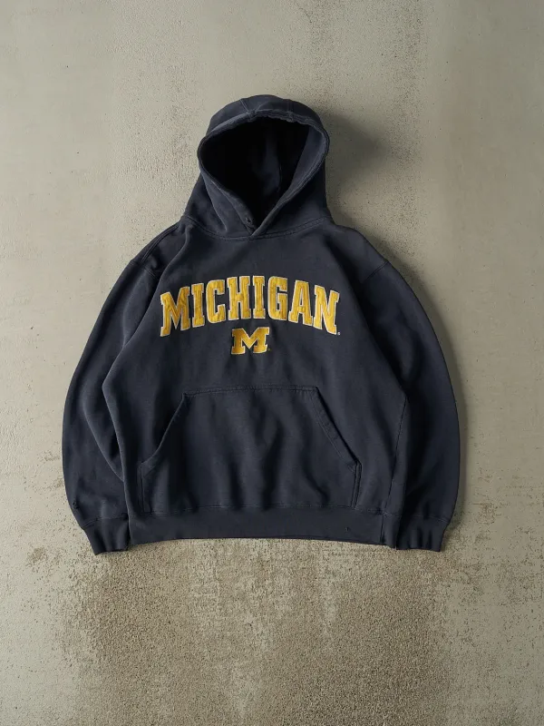 Vintage Y2K Navy Blue University Of Michigan Embroidered Hoodie (M) sold by Rebalance Vintage