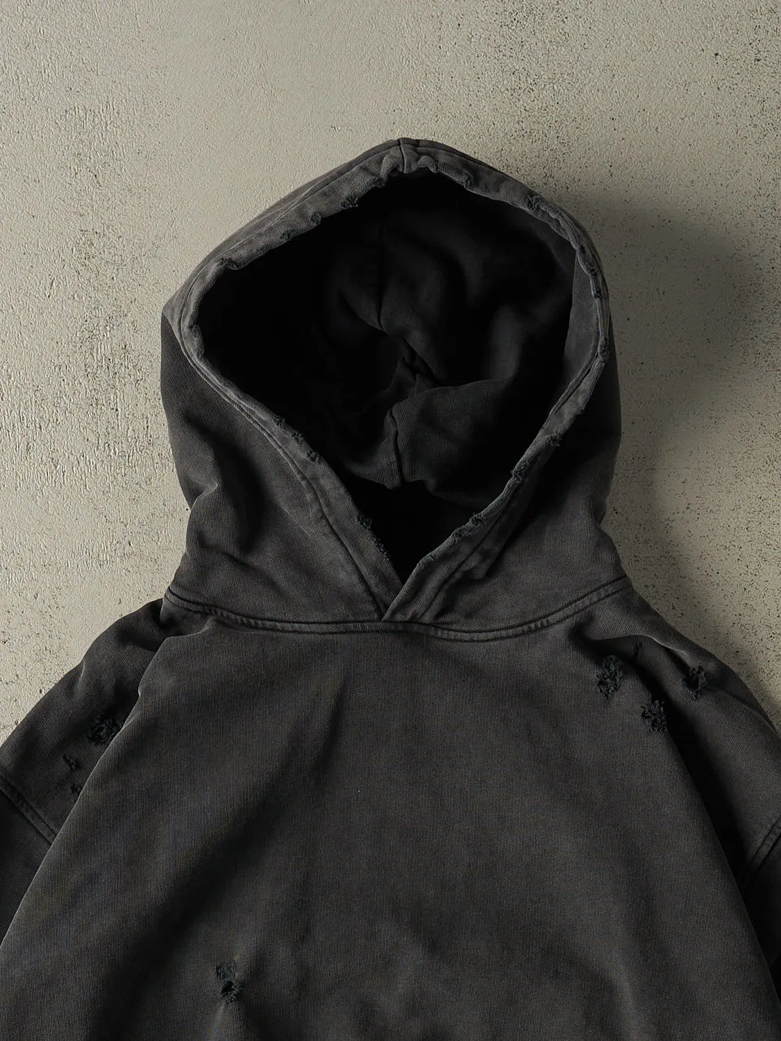 Vintage Y2K Faded Black Blank Hoodie (M/L) sold by Rebalance Vintage product image thumbnail 2