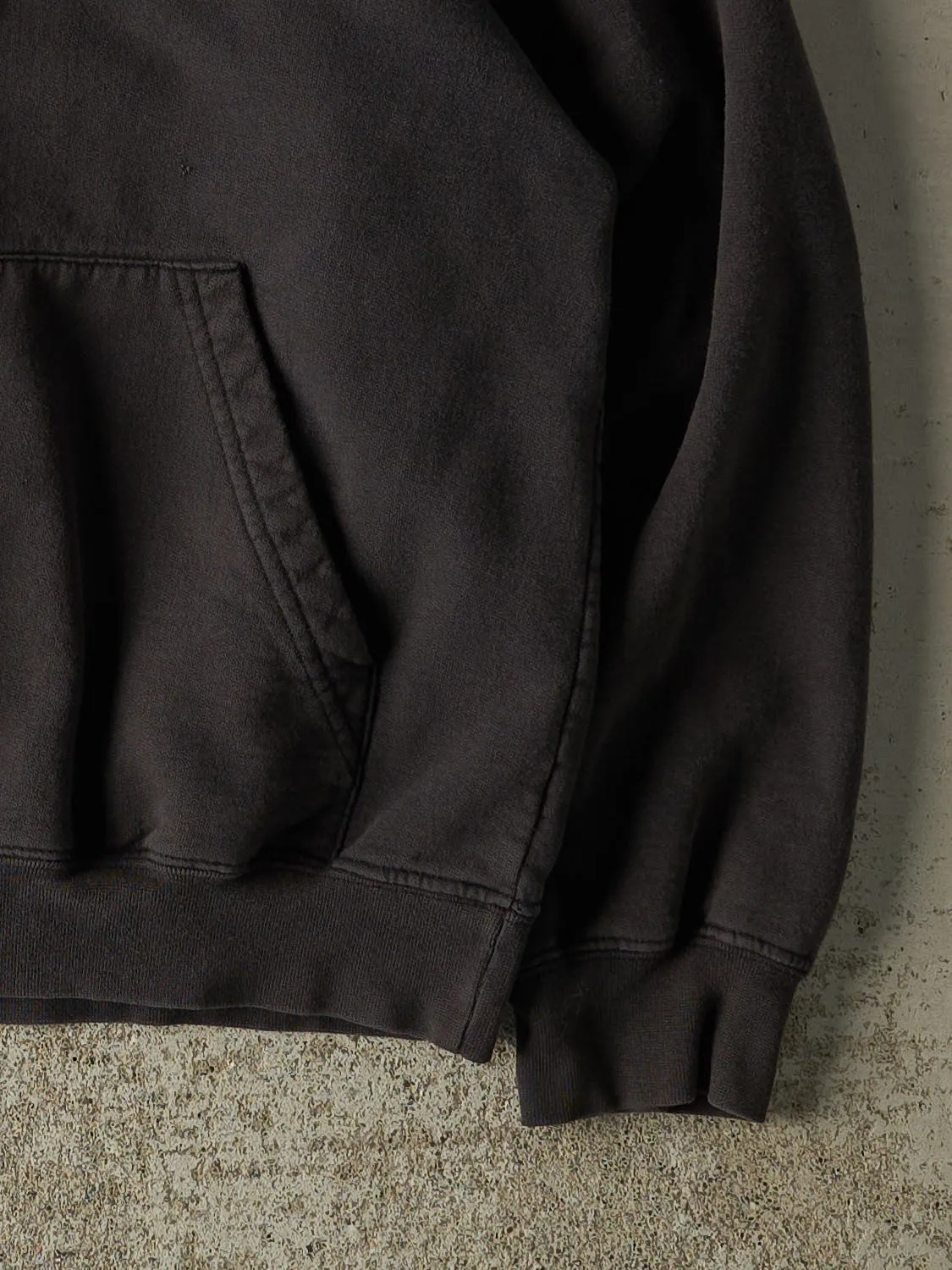 Vintage 90s Faded Black Adidas Embroidered Logo Hoodie (M) sold by Rebalance Vintage product image thumbnail 4