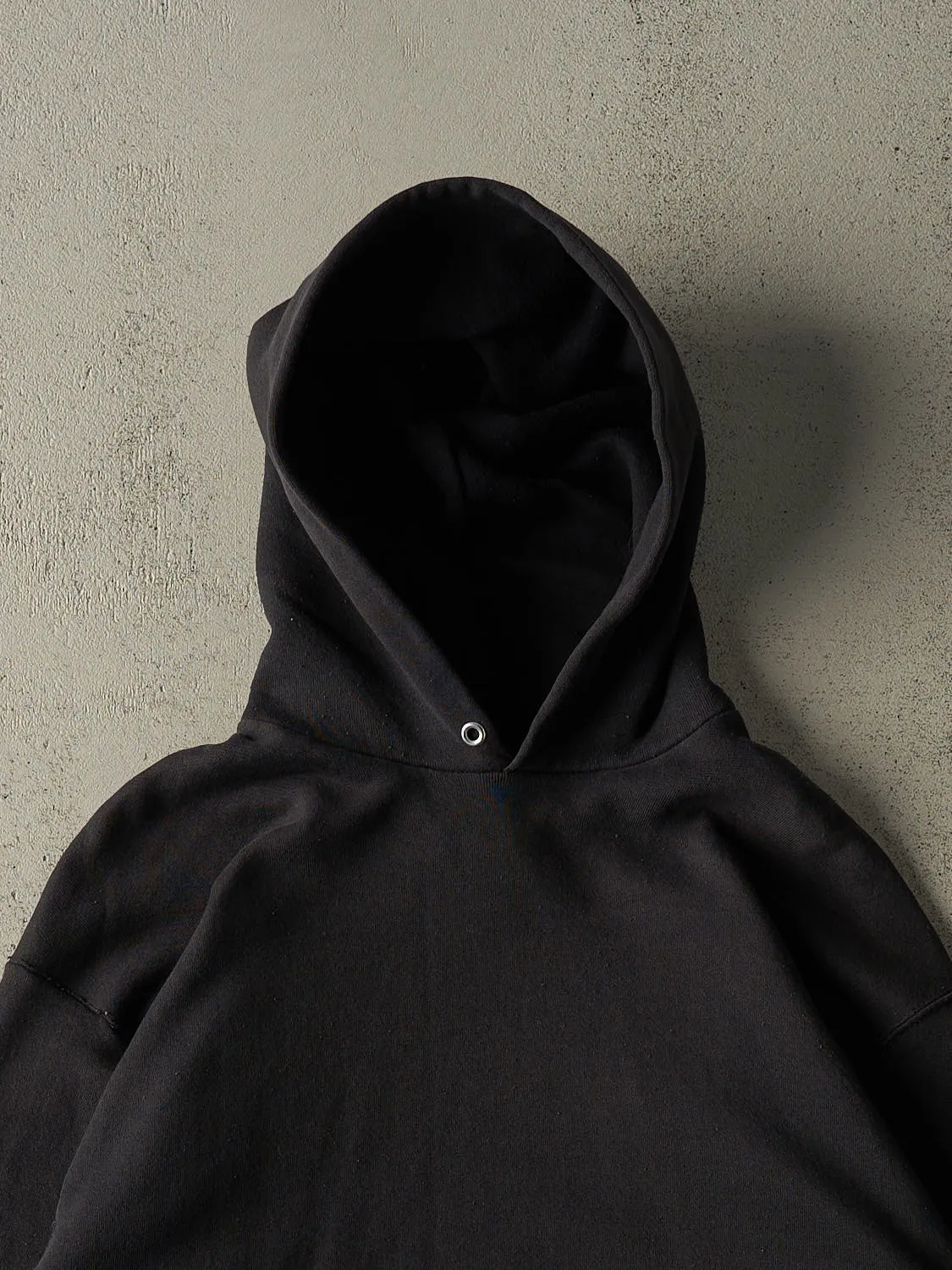 Vintage 90s Black Blank Hoodie (L/XL) sold by Rebalance Vintage product image thumbnail 2
