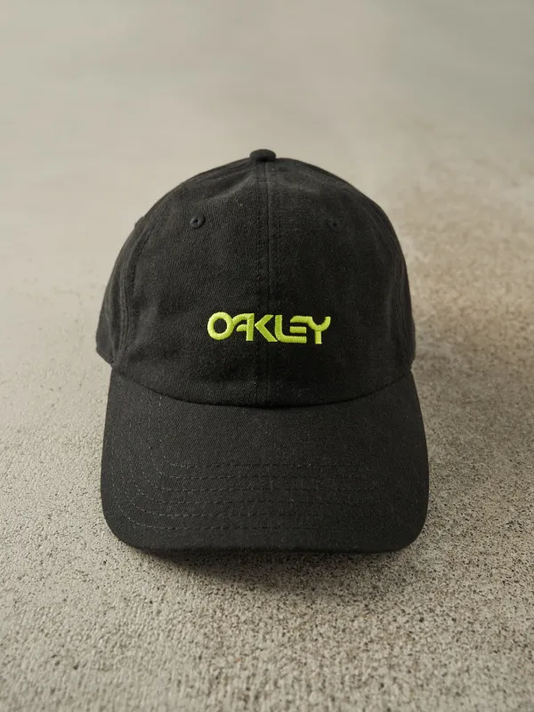 Vintage Y2K Black Oakley Embroidered Strapback (O/S) sold by Rebalance Vintage