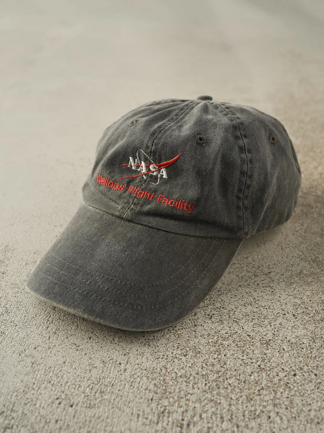 Vintage 90s Charcoal Grey Nasa Leather Strapback (O/S) sold by Rebalance Vintage product image thumbnail 2