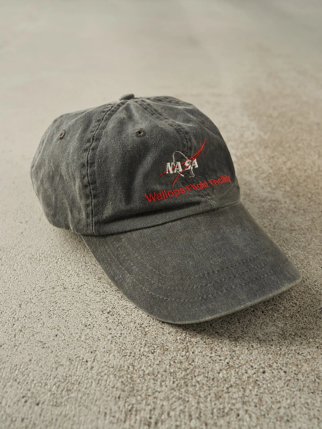 Vintage 90s Charcoal Grey Nasa Leather Strapback (O/S) sold by Rebalance Vintage product image thumbnail 3