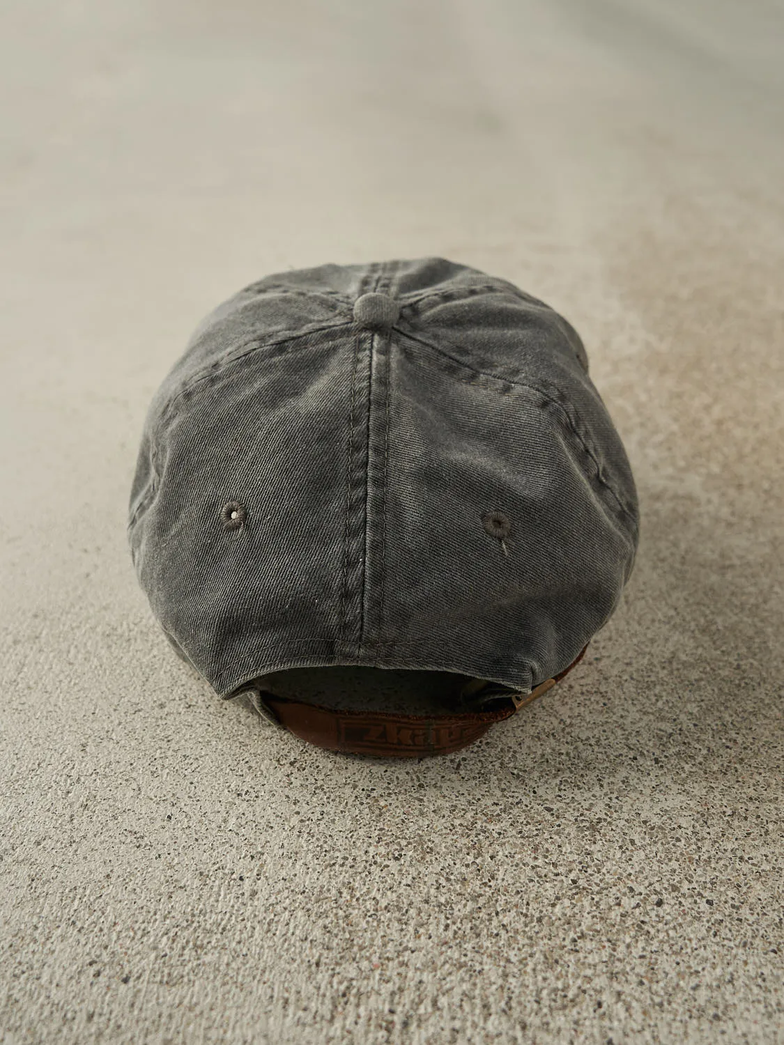 Vintage 90s Charcoal Grey Nasa Leather Strapback (O/S) sold by Rebalance Vintage product image thumbnail 4