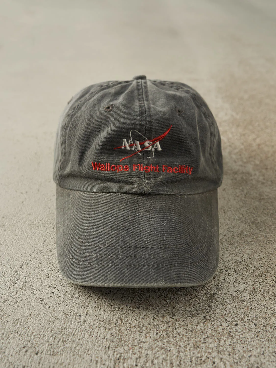 Vintage 90s Charcoal Grey Nasa Leather Strapback (O/S) sold by Rebalance Vintage