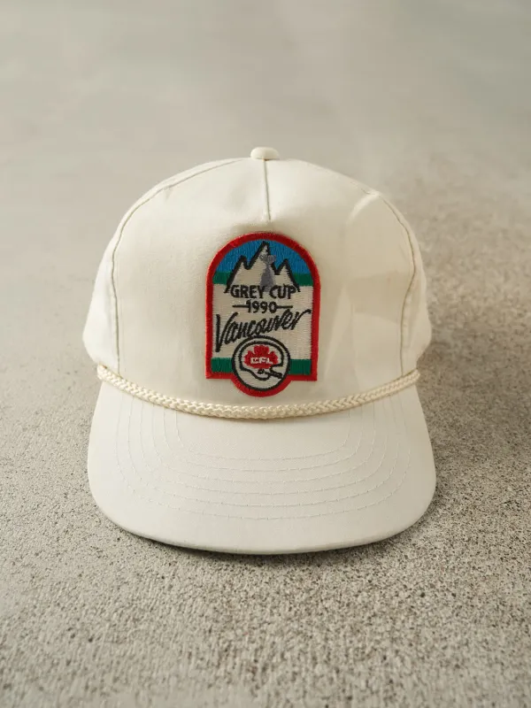 Vintage 90' White CFL Grey Cup Embroidered Snapback (O/S) sold by Rebalance Vintage
