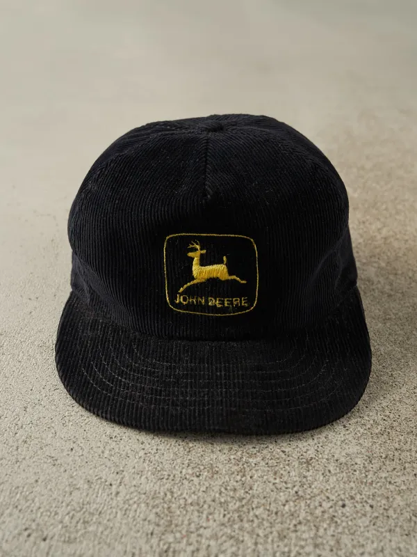 Vintage 90s Black John Deere Corduroy Snapback (O/S) sold by Rebalance Vintage