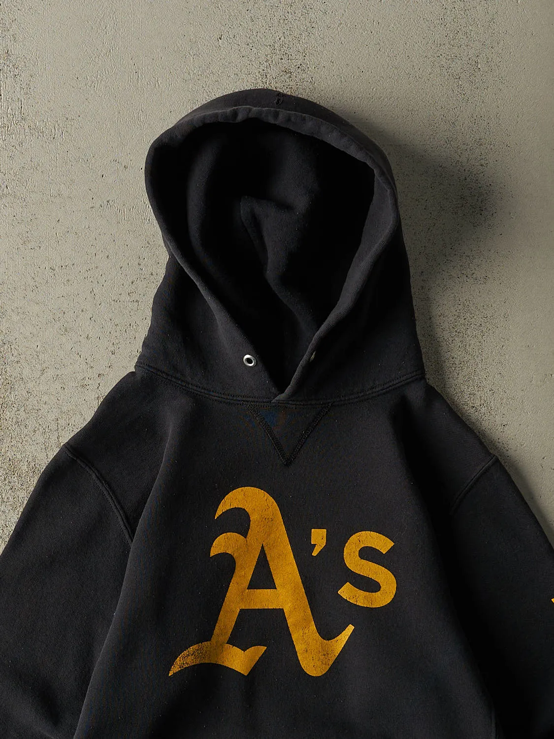 Vintage Y2K Black Russell Athletic Varsity Hoodie (XS/S) sold by Rebalance Vintage product image thumbnail 2