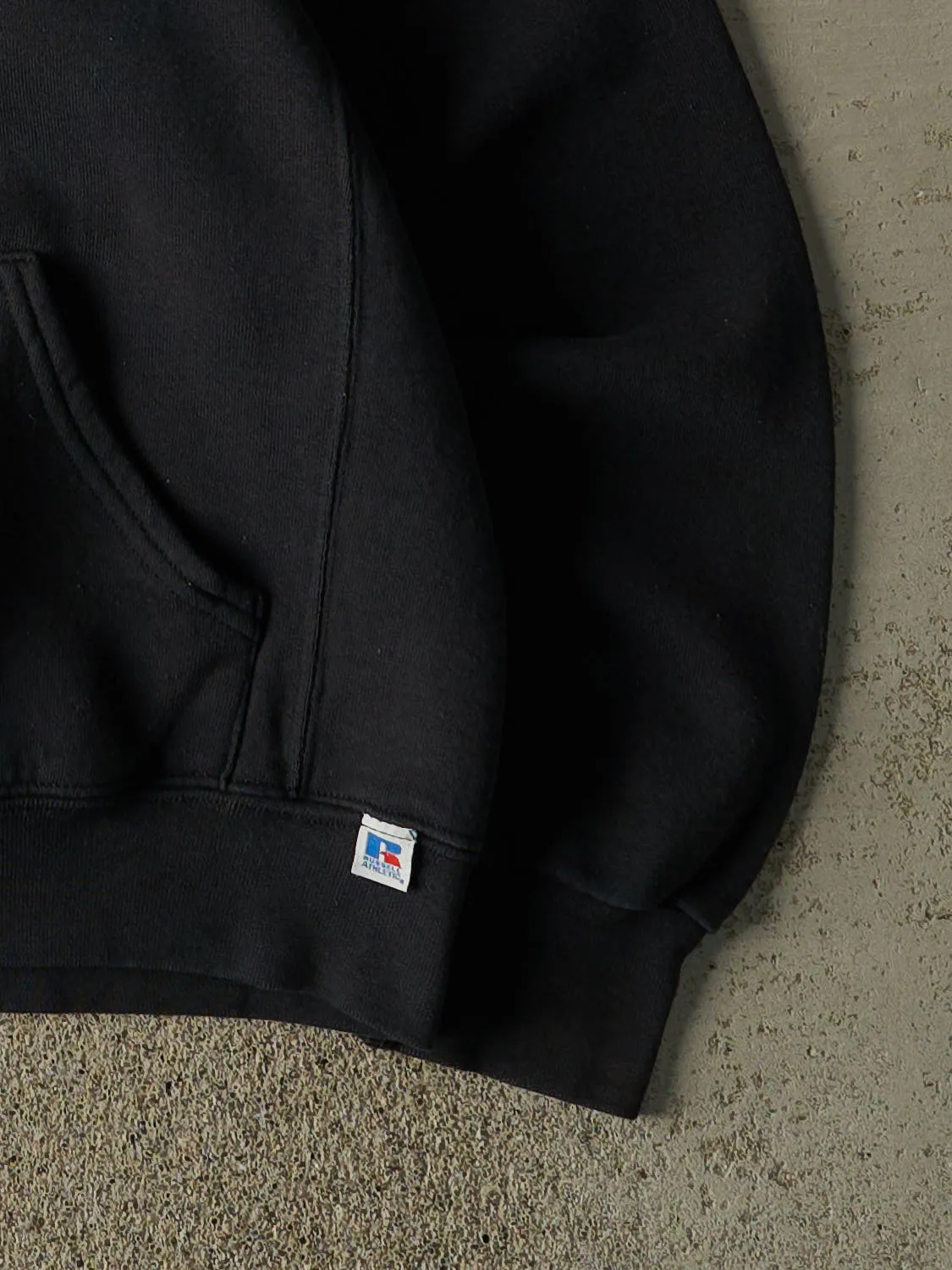 Vintage Y2K Black Russell Athletic Varsity Hoodie (XS/S) sold by Rebalance Vintage product image thumbnail 3