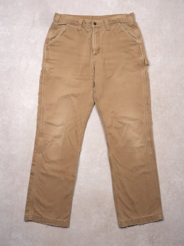 Vintage Beige Carhartt Relax Fit Cargo Pants (32 x 30) sold by Rebalance Vintage