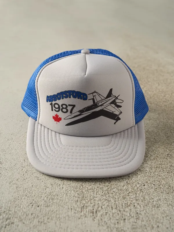 Vintage 87' Grey & Blue Abbotsford Foam Trucker Hat (O/S) sold by Rebalance Vintage