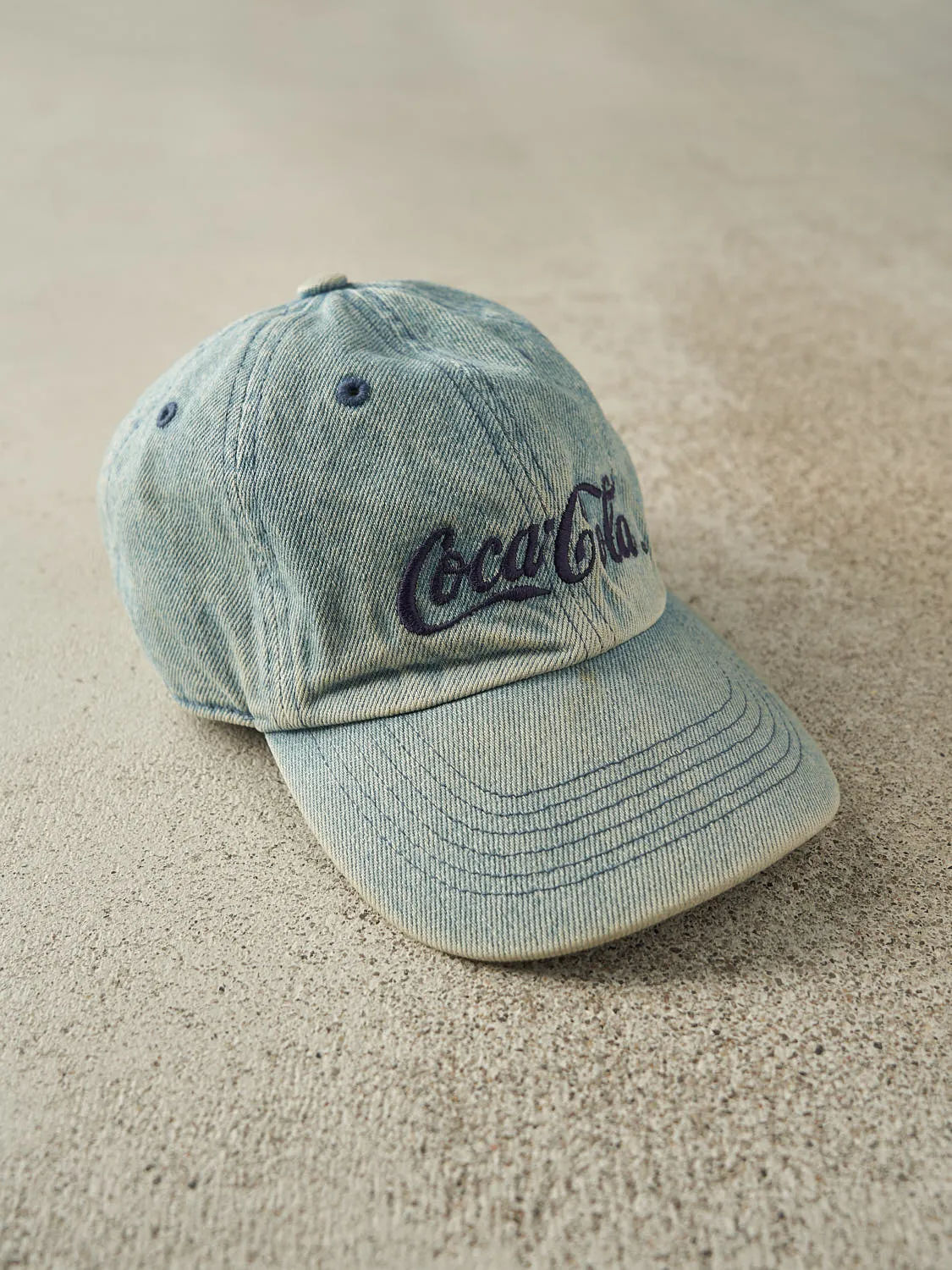 Vintage 90s Light Wash Coca-Cola Embroidered Strapback (O/S) sold by Rebalance Vintage product image thumbnail 3