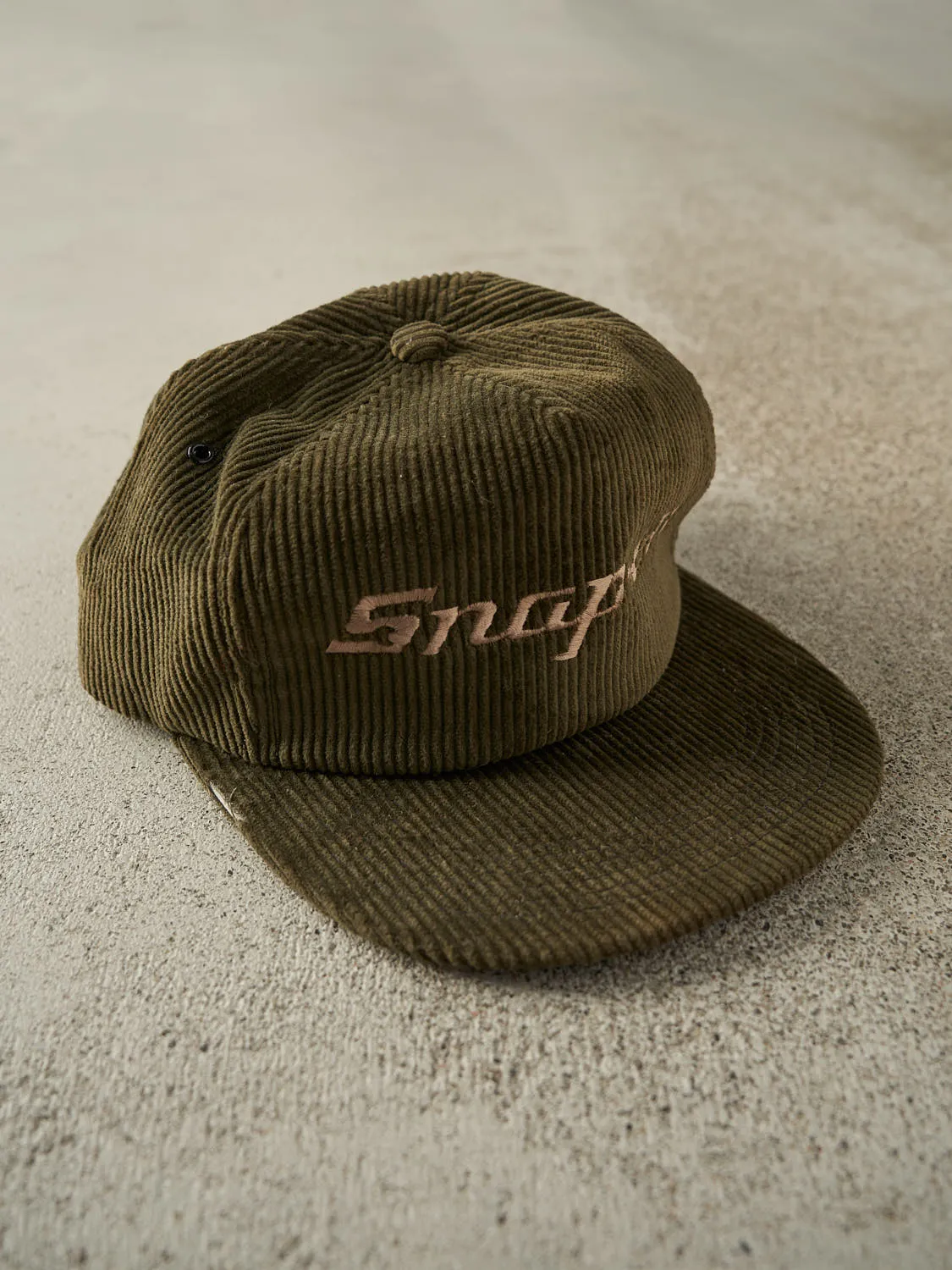 Vintage 80s Green Snap-On Corduroy Snapback (O/S) sold by Rebalance Vintage product image thumbnail 3