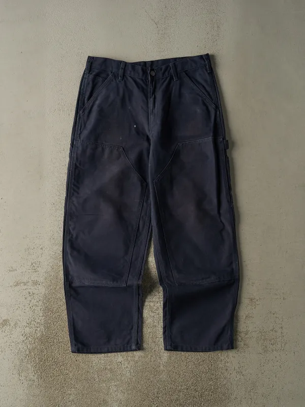 Vintage 90s Navy Blue Dakota Double Knee Carpenter Pants (32x29.5) sold by Rebalance Vintage
