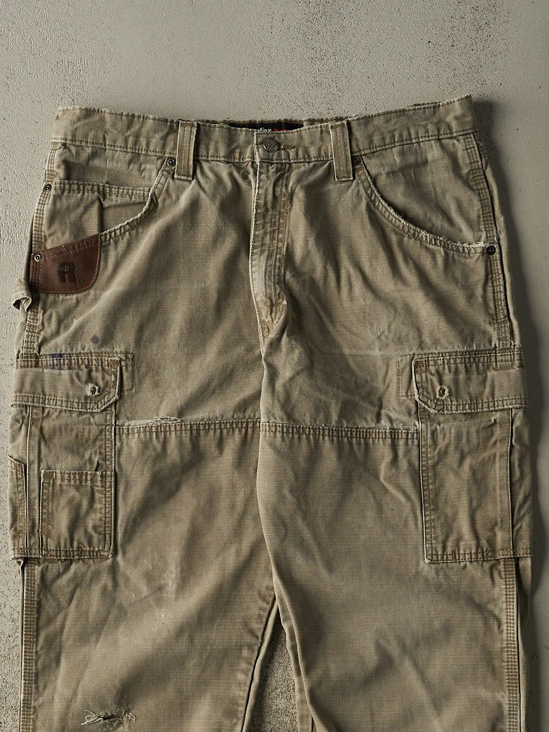Vintage 90s Beige Wrangler Riggs Cargo Carpenter Work Pants (36x33) sold by Rebalance Vintage product image thumbnail 3