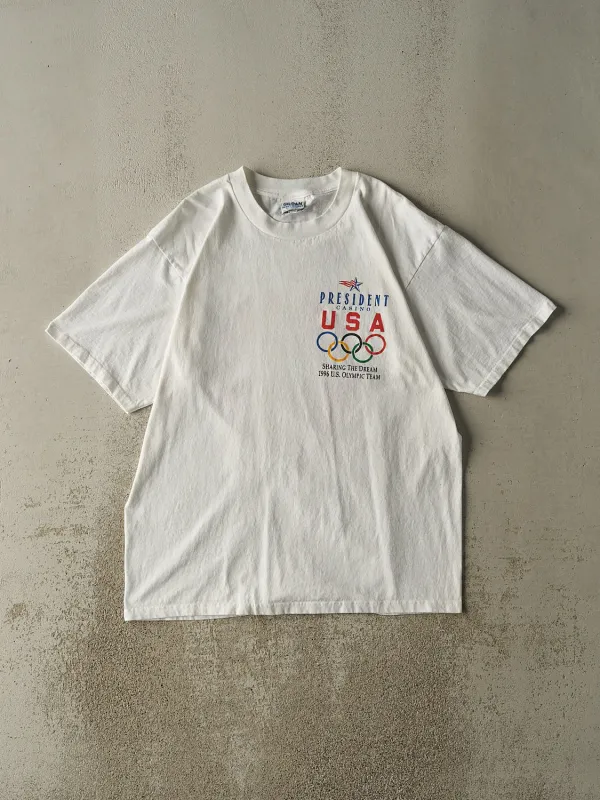 Vintage 96' White USA Olympics Tee (L/XL) sold by Rebalance Vintage