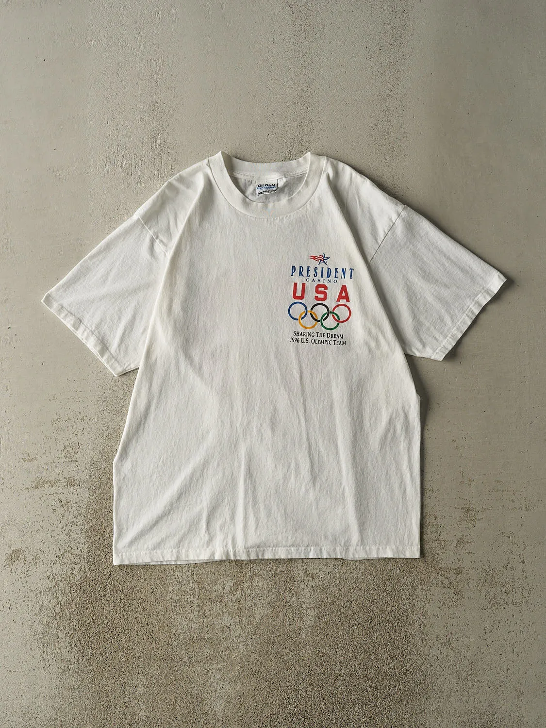 Vintage 96' White USA Olympics Tee (L/XL) sold by Rebalance Vintage
