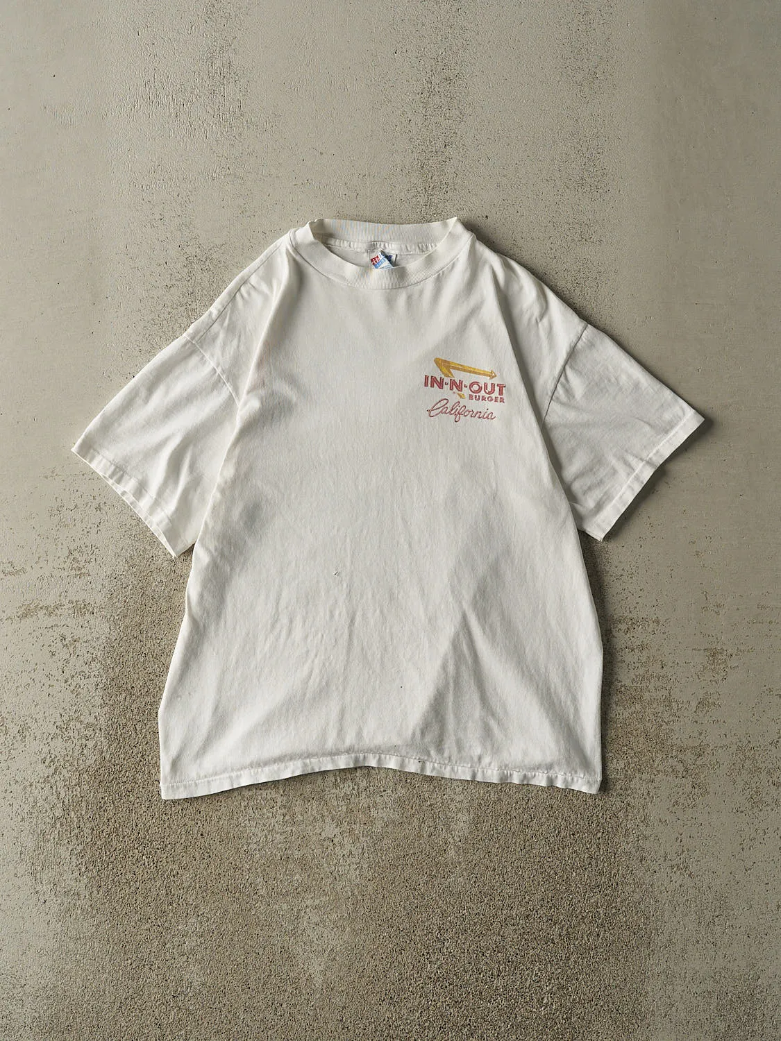 Vintage 90s White In N Out Burger California Single Stitch Tee (M) sold by Rebalance Vintage