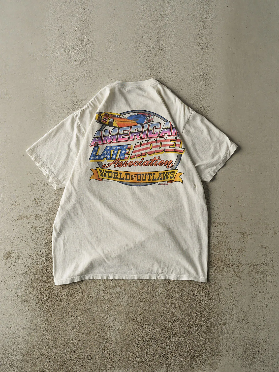 Vintage 88' White American Late Model Single Stitch Tee (L/XL) sold by Rebalance Vintage product image thumbnail 2