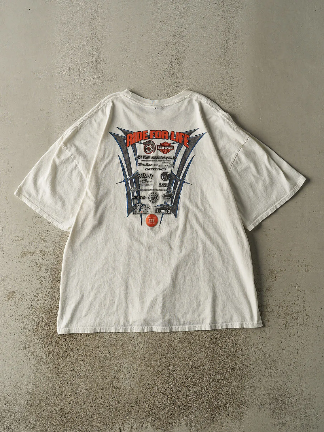 Vintage Y2K White Harley Davidson Ride For Life Tee (XL/XXL) sold by Rebalance Vintage product image thumbnail 2