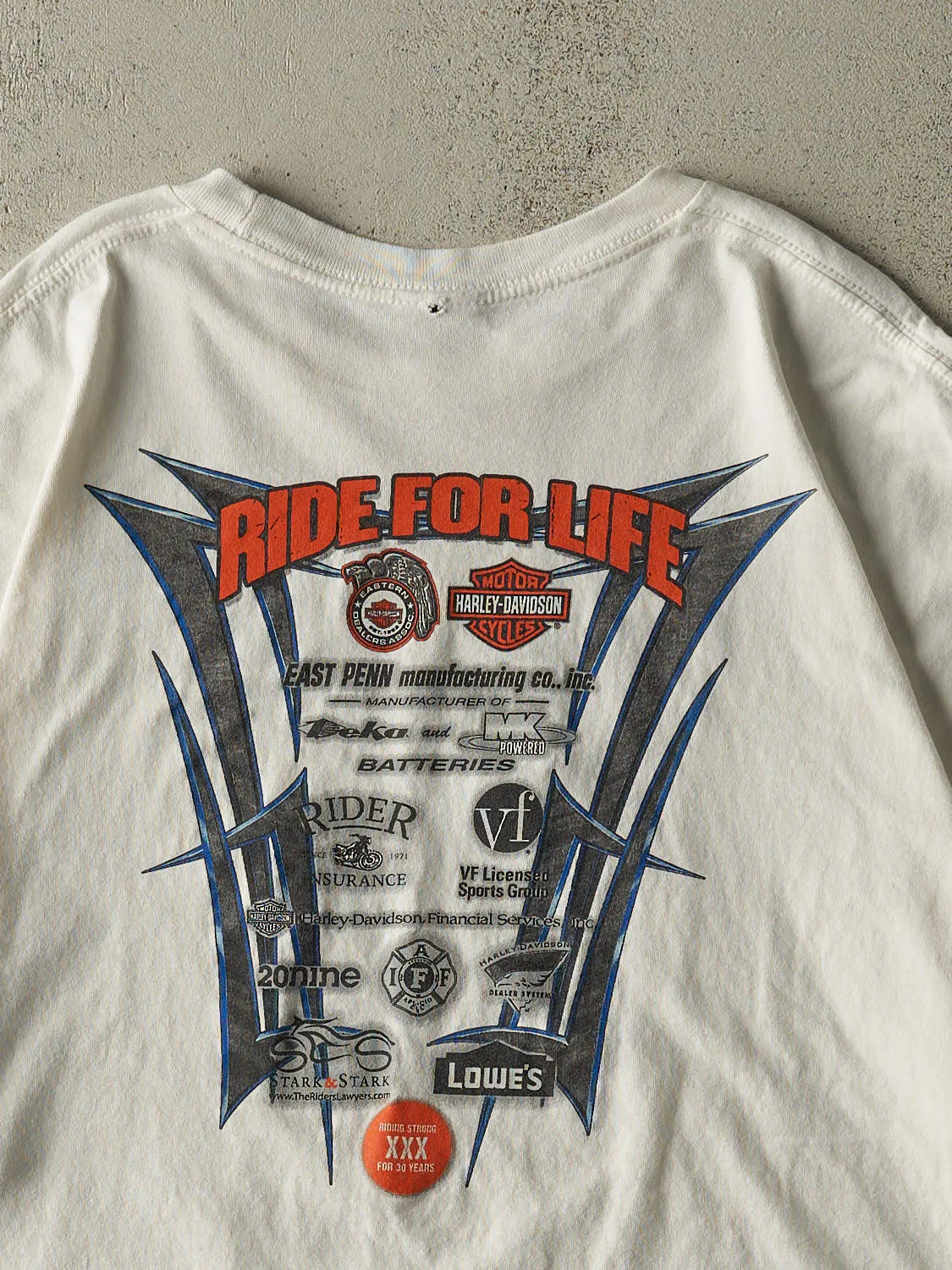 Vintage Y2K White Harley Davidson Ride For Life Tee (XL/XXL) sold by Rebalance Vintage product image thumbnail 4