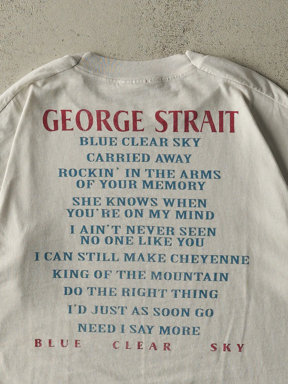 Vintage 90s White George Strait Tour Single Stitch Tee (L/XL) sold by Rebalance Vintage product image thumbnail 4