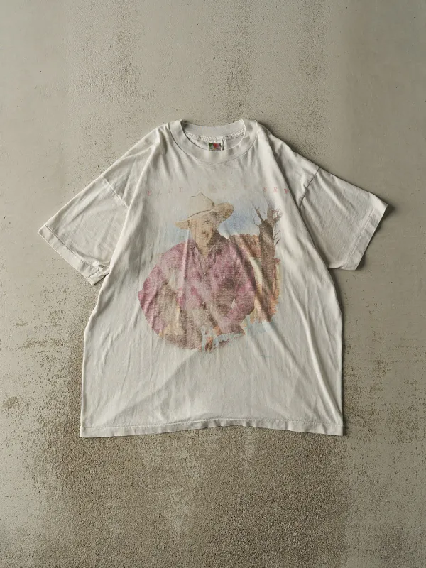 Vintage 90s White George Strait Tour Single Stitch Tee (L/XL) sold by Rebalance Vintage