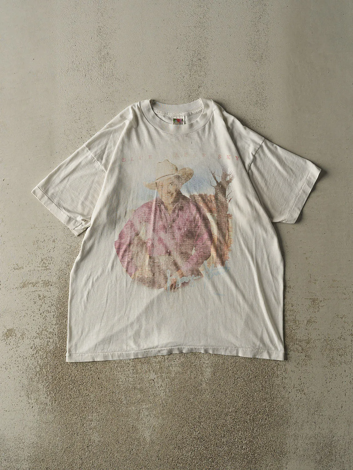 Vintage 90s White George Strait Tour Single Stitch Tee (L/XL) sold by Rebalance Vintage