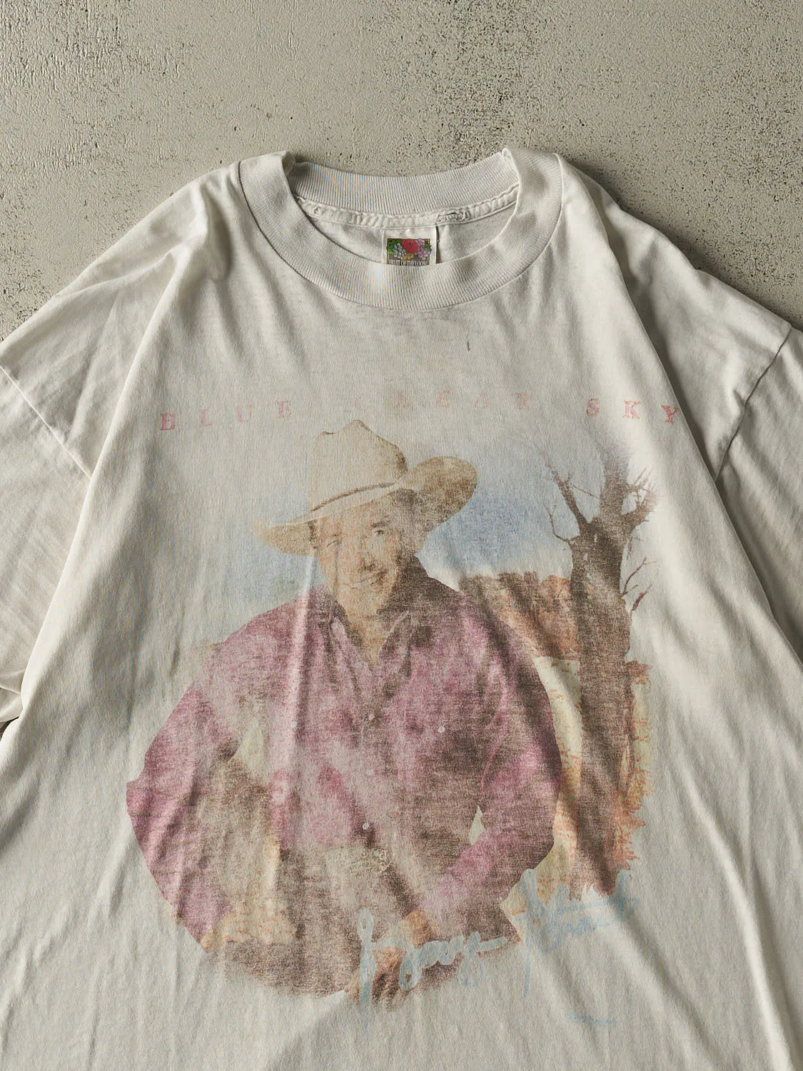 Vintage 90s White George Strait Tour Single Stitch Tee (L/XL) sold by Rebalance Vintage product image thumbnail 3