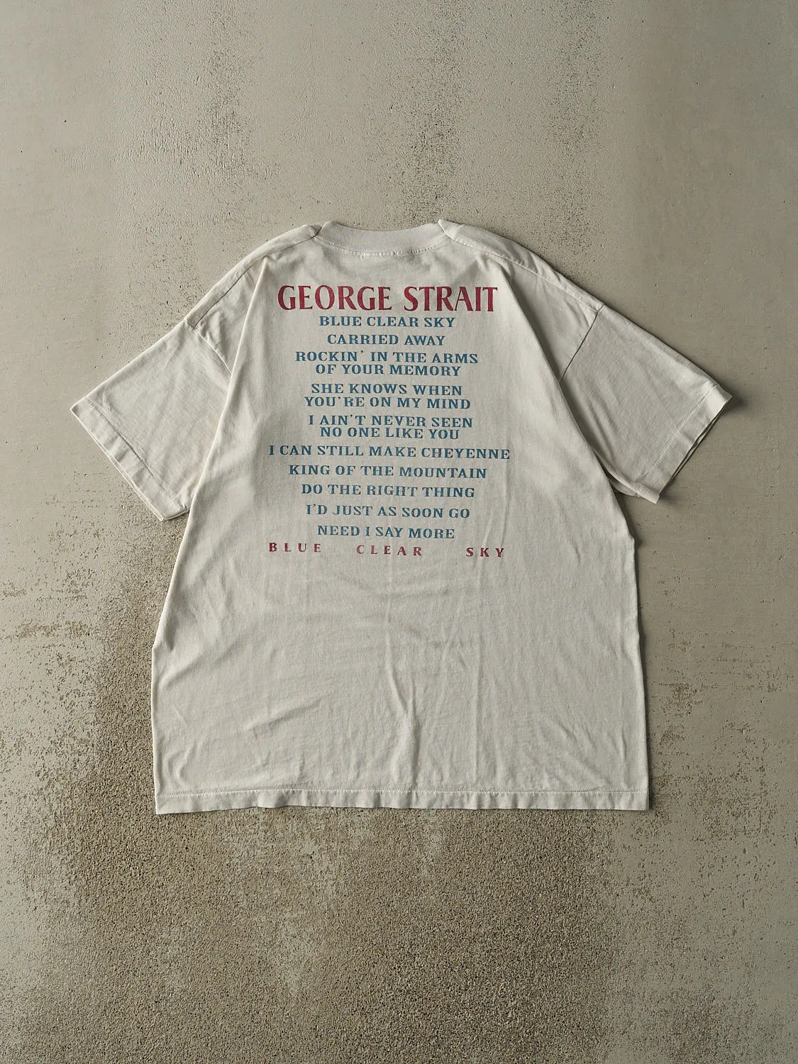 Vintage 90s White George Strait Tour Single Stitch Tee (L/XL) sold by Rebalance Vintage product image thumbnail 2