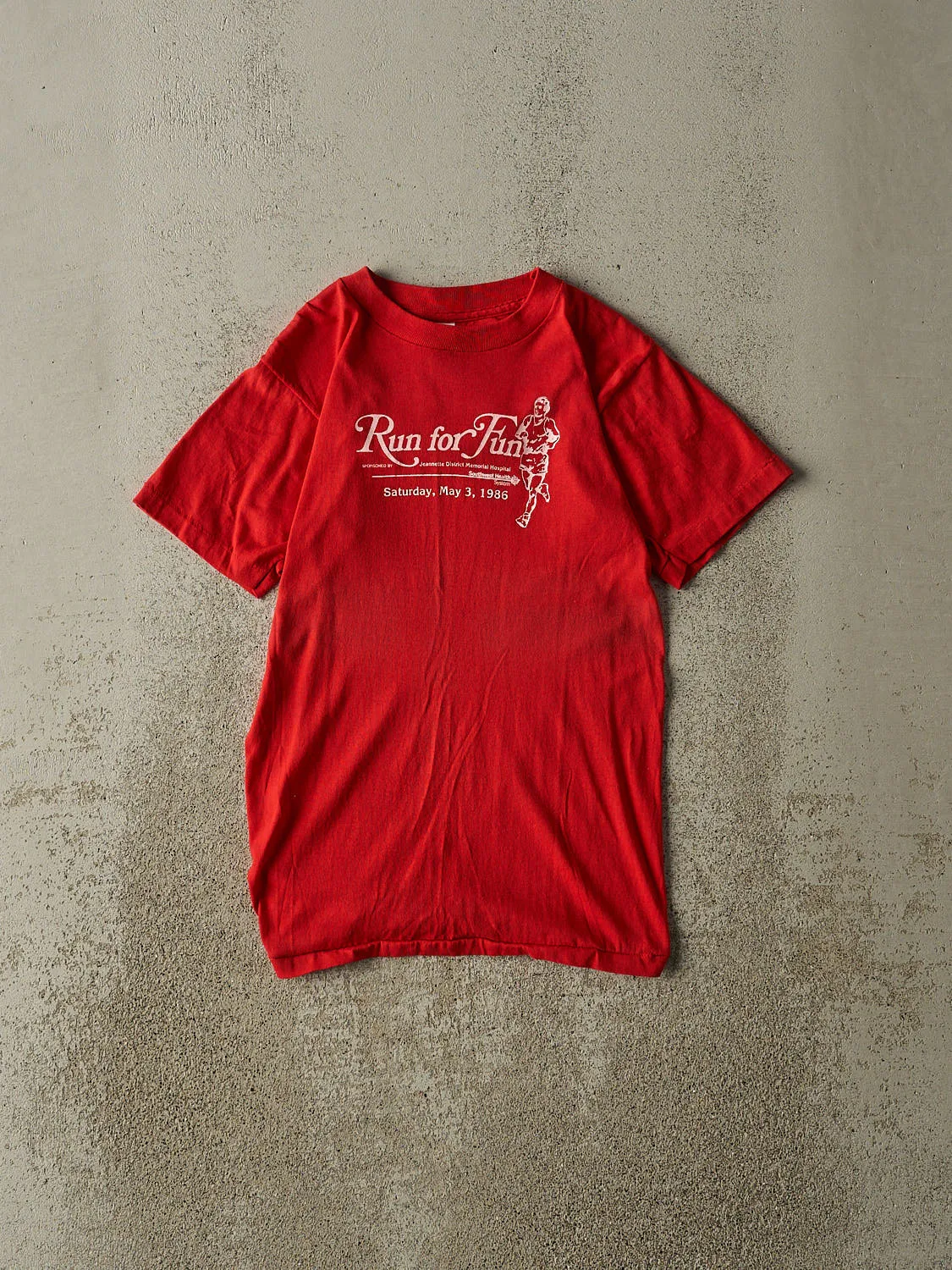 Vintage 86' Red Run For Fun Single Stitch Tee (XXS) sold by Rebalance Vintage
