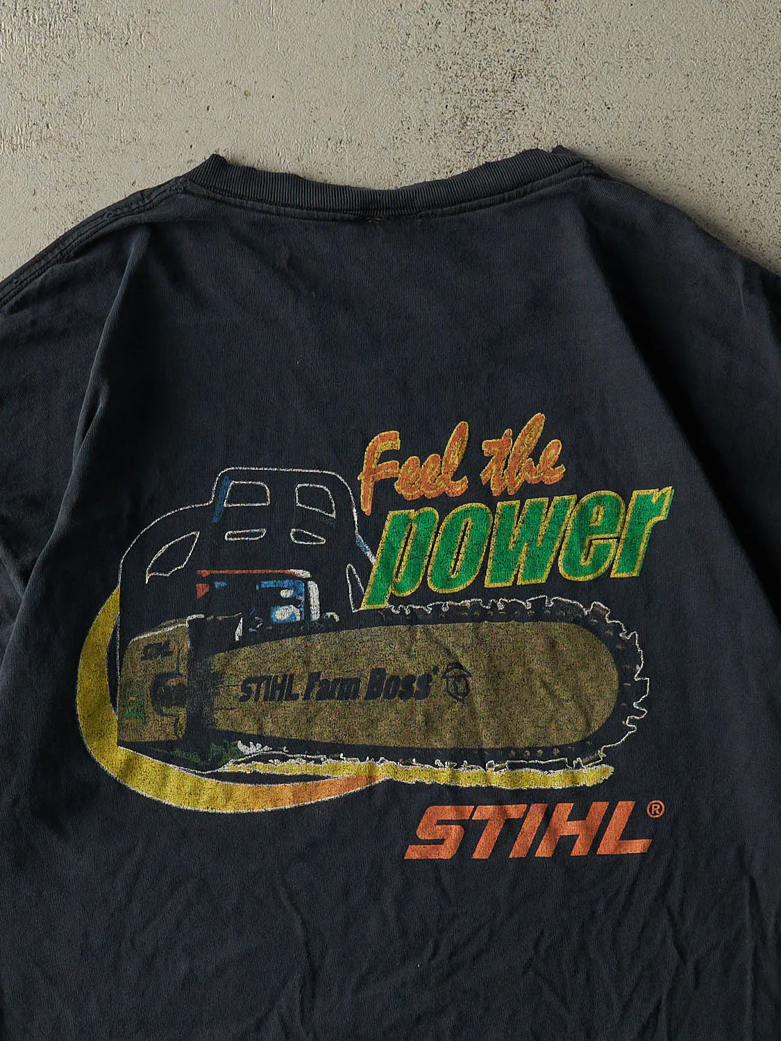 Vintage Y2K Navy Blue Stihl Logo Tee (XL) sold by Rebalance Vintage product image thumbnail 4