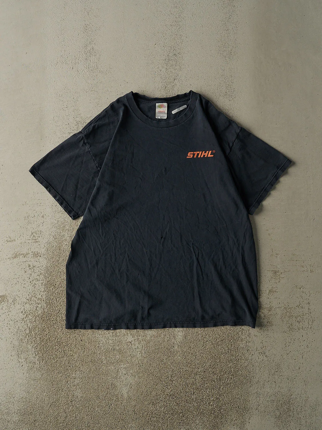 Vintage Y2K Navy Blue Stihl Logo Tee (XL) sold by Rebalance Vintage