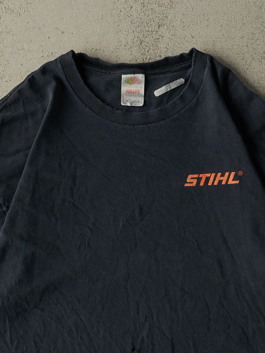 Vintage Y2K Navy Blue Stihl Logo Tee (XL) sold by Rebalance Vintage product image thumbnail 3