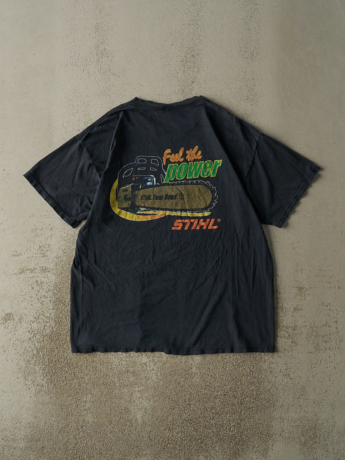 Vintage Y2K Navy Blue Stihl Logo Tee (XL) sold by Rebalance Vintage product image thumbnail 2