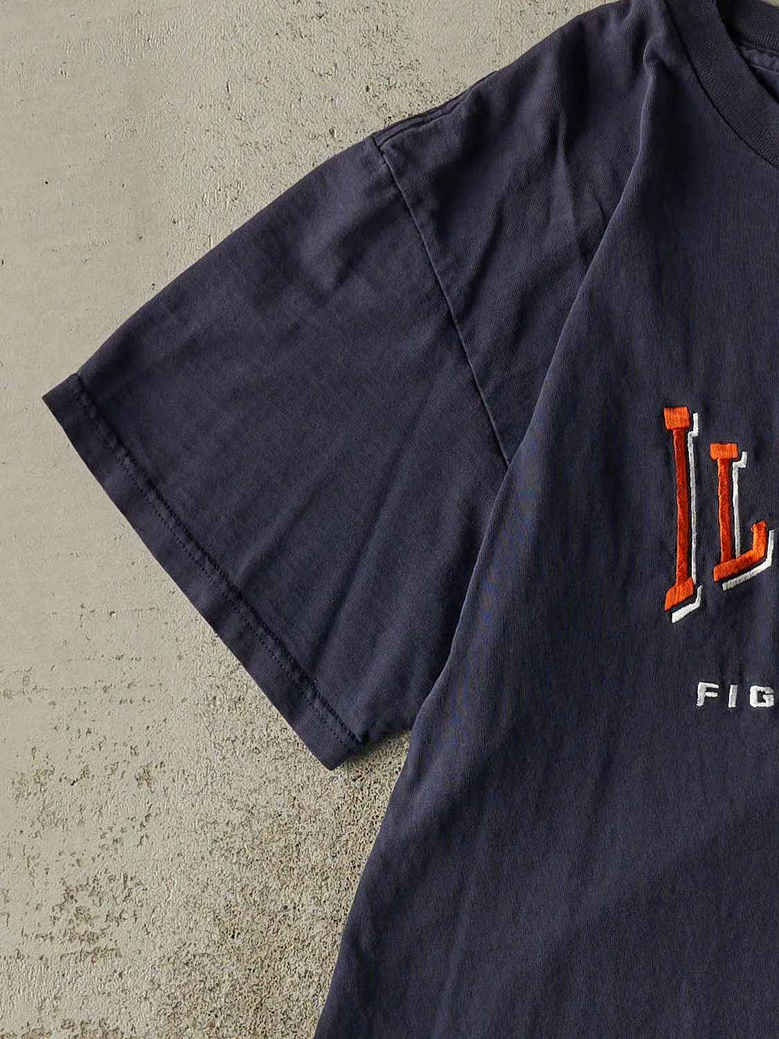 Vintage 90s Sun Faded Navy Illinois Fighting Illini Tee (M/L) sold by Rebalance Vintage product image thumbnail 3