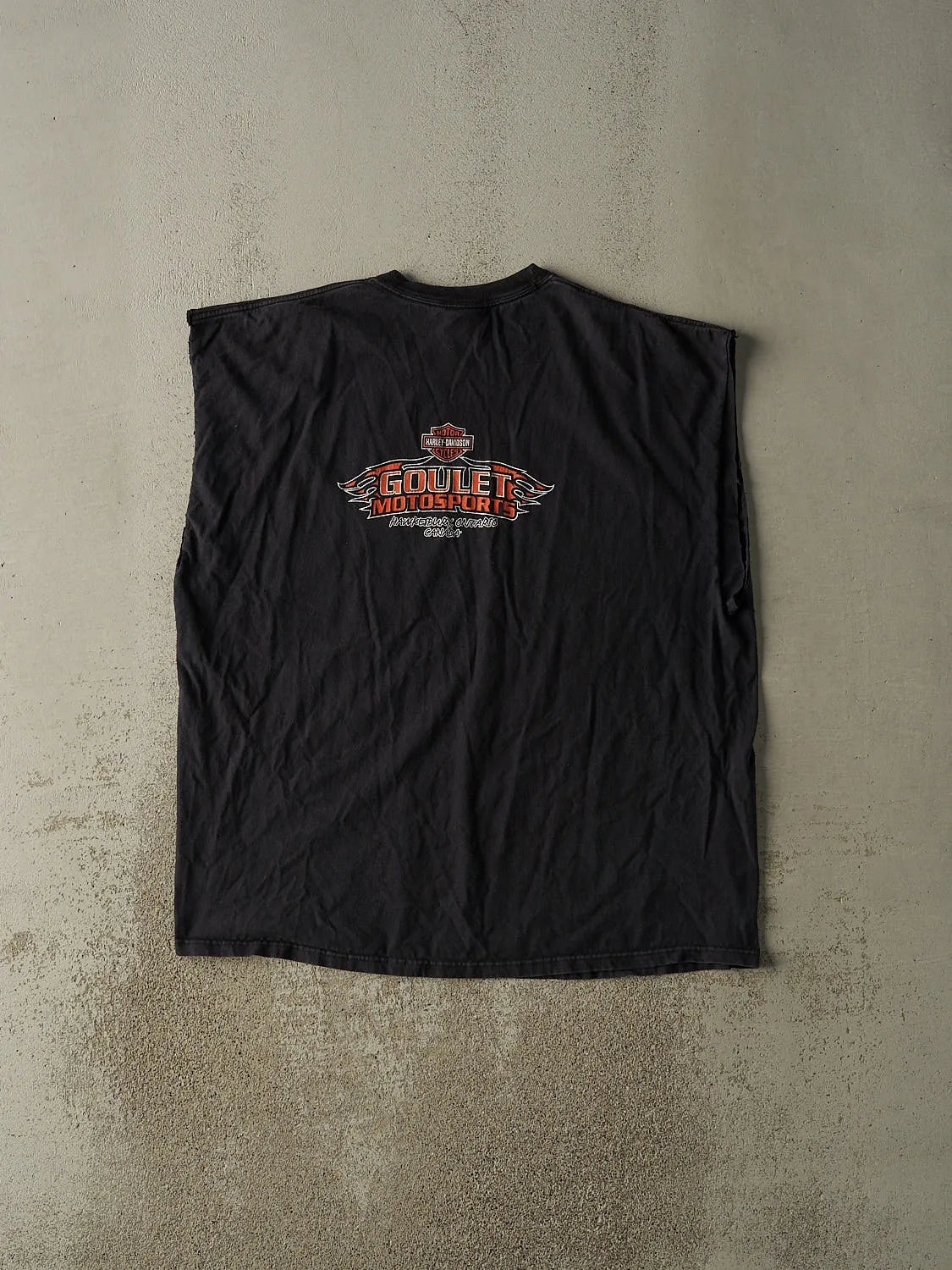 Vintage 08' Black Harley Davidson Hawkesbury Cut Off Tee (XXL) sold by Rebalance Vintage product image thumbnail 2