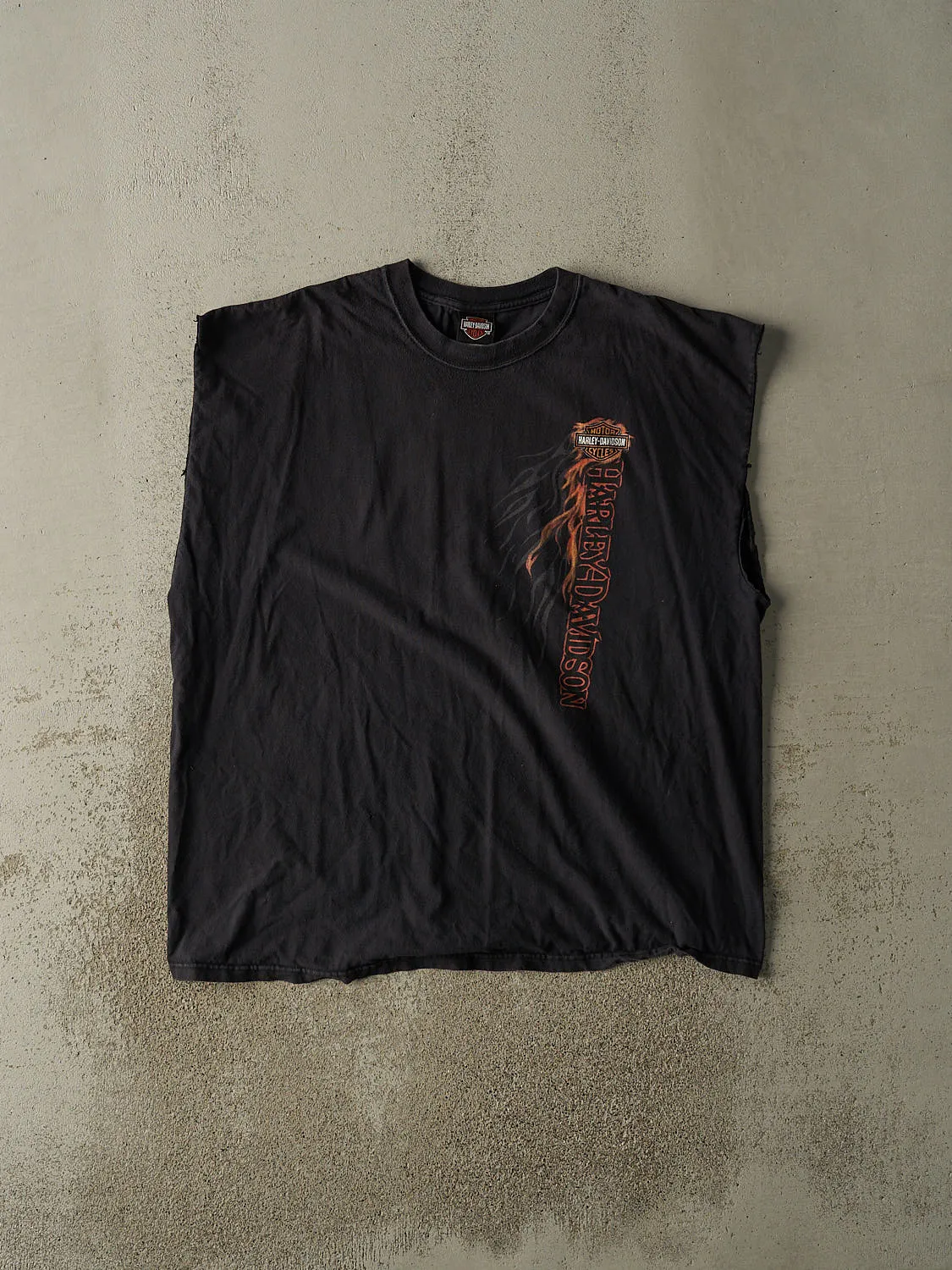 Vintage 08' Black Harley Davidson Hawkesbury Cut Off Tee (XXL) sold by Rebalance Vintage