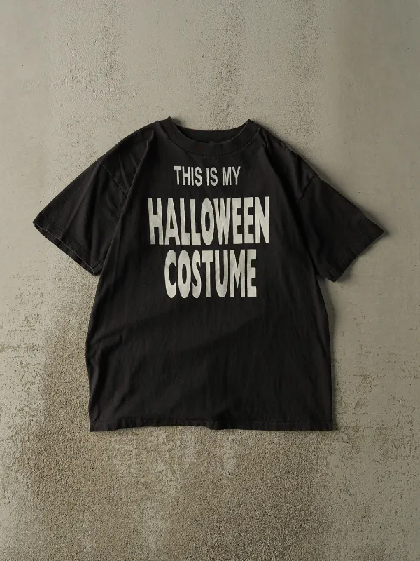 Vintage 90s Black "This Is My Halloween Costume" Single Stitch Slogan Tee (M/L) sold by Rebalance Vintage