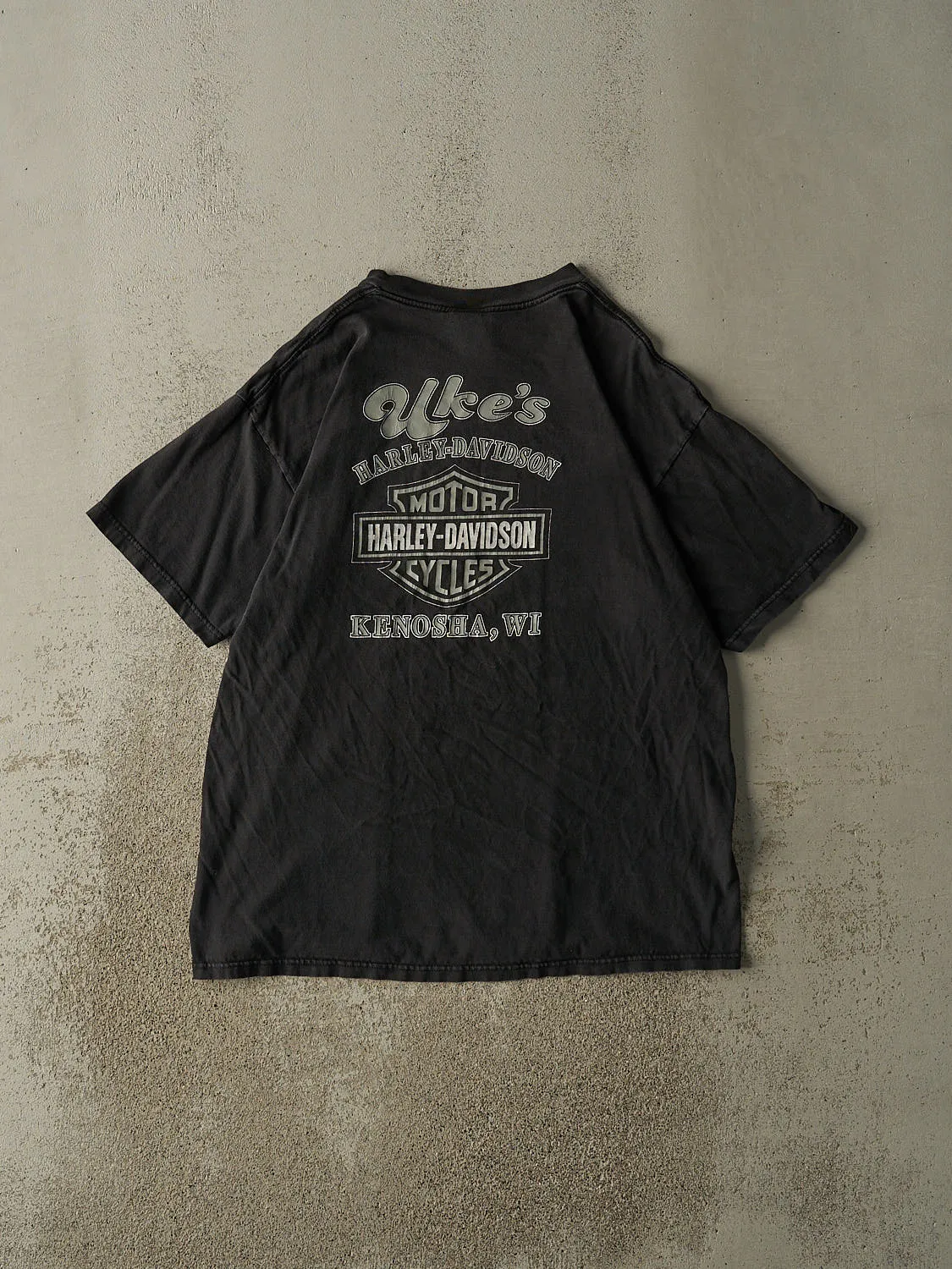 Vintage 03' Faded Black Harley Davidson Kenosha WI Tee (L/XL) sold by Rebalance Vintage product image thumbnail 2