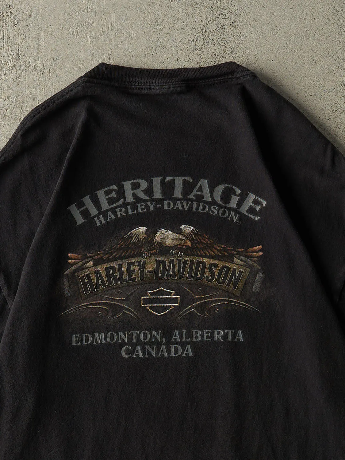 Vintage 11' Black Harley Davidson Edmonton AB Tee (L/XL) sold by Rebalance Vintage product image thumbnail 4