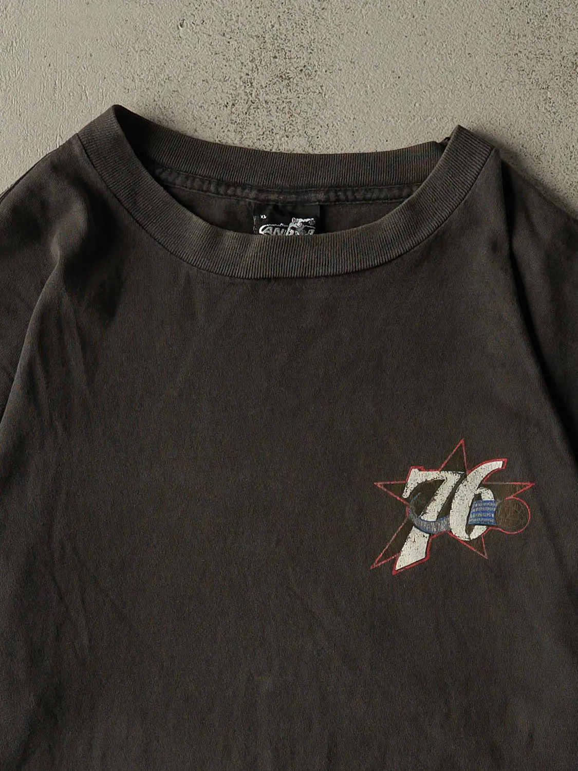 Vintage 90s Sun Faded Black Philadelphia 76ers Tee (L/XL) sold by Rebalance Vintage product image thumbnail 3