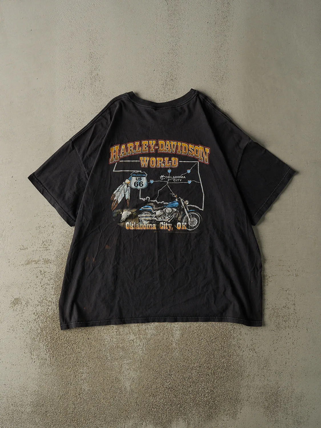 Vintage 05' Faded Black Harley Davidson Oklahoma City Tee (XXL/XXXL) sold by Rebalance Vintage product image thumbnail 2