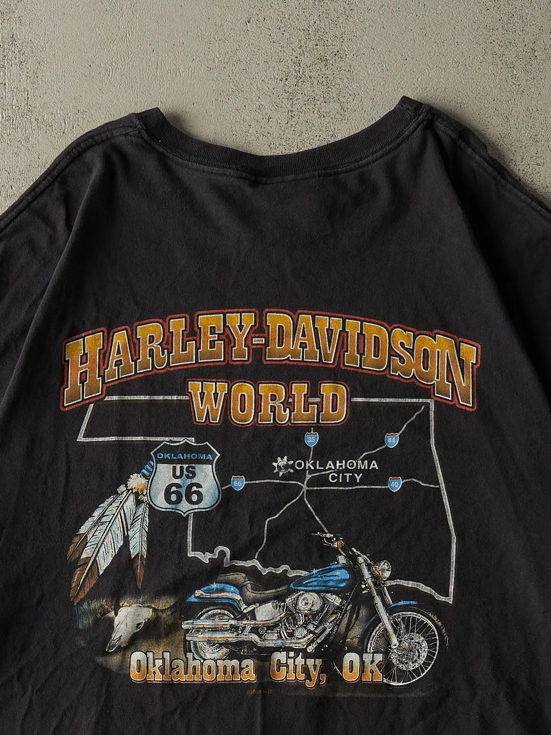 Vintage 05' Faded Black Harley Davidson Oklahoma City Tee (XXL/XXXL) sold by Rebalance Vintage product image thumbnail 4