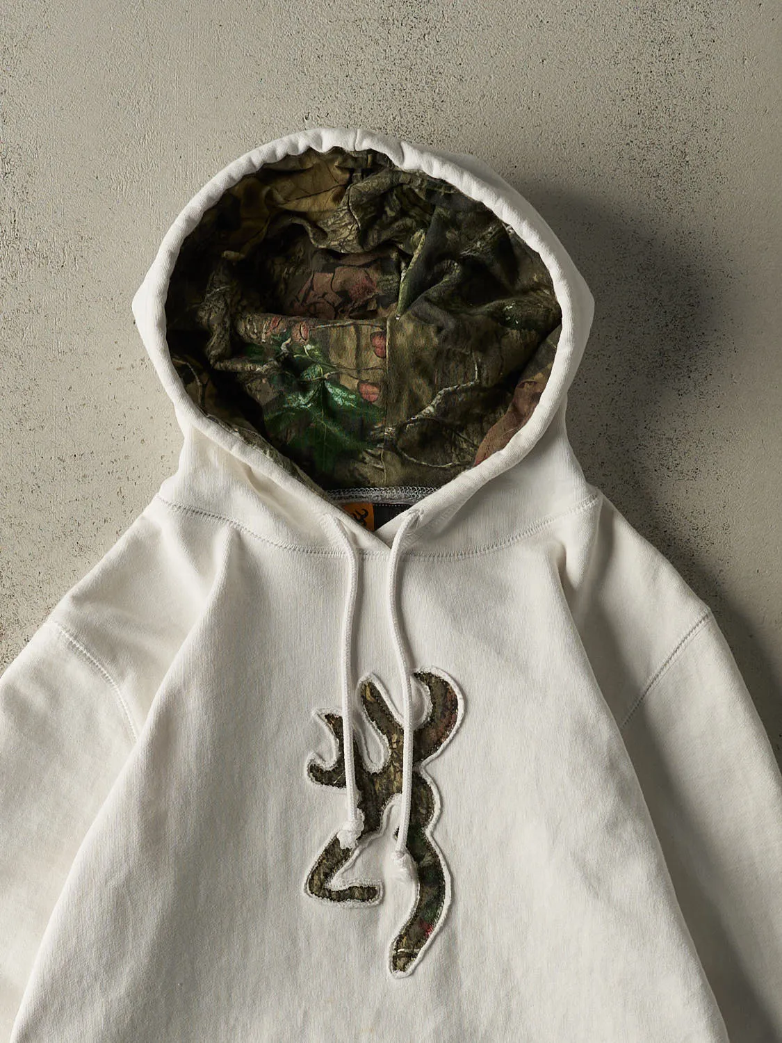 Vintage Y2K White Browning Embroidered Logo Hoodie (M) sold by Rebalance Vintage product image thumbnail 2