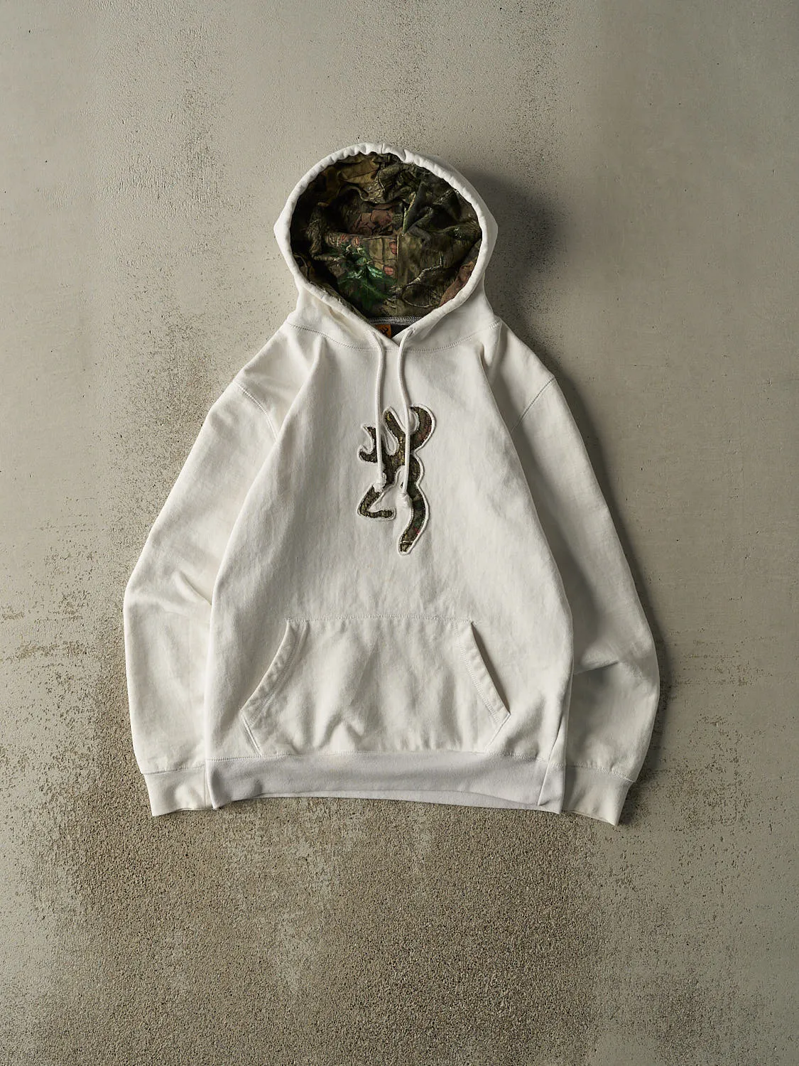 Vintage Y2K White Browning Embroidered Logo Hoodie (M) sold by Rebalance Vintage